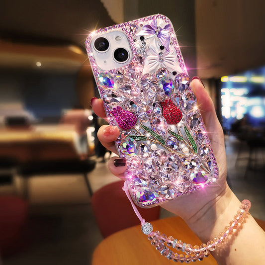 Suitable for iphone15 mobile phone case 14 apple 12 full diamond iPhone13proMAX luxury 14plus rhinestone 11