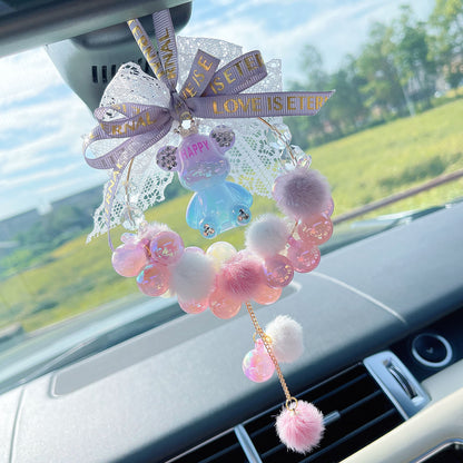 Cute bear car pendant healed rearview mirror pendant pendant car interior accessories car car accessories