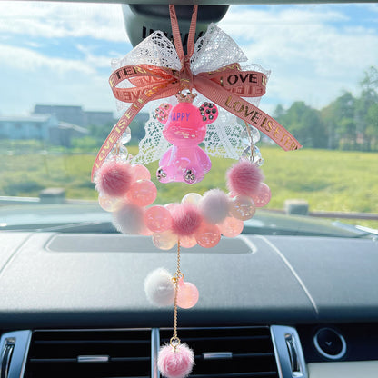 Cute bear car pendant healed rearview mirror pendant pendant car interior accessories car car accessories