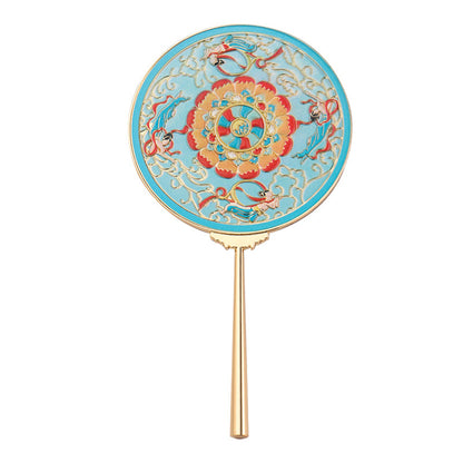 Dunhuang national style handheld makeup mirror flower caisson makeup mirror creative art