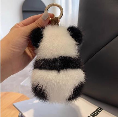 Cute red panda car keychain pendant plush doll bag pendant birthday gift