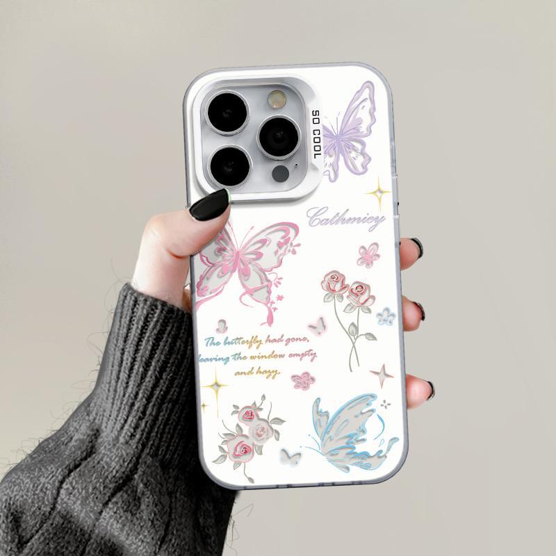 Butterfly Rose is suitable for Apple 16Promax mobile phone case with large hole and anti-fall 16PRO Symphony