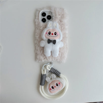 Cartoon plush lab cloth iPhone14/13 suitable for 12/11 iPhone16/15PROMAX mobile phone case anti-fall