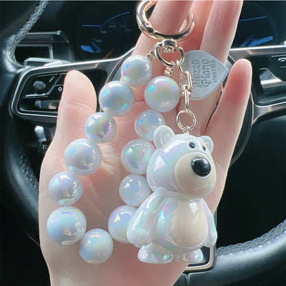 Bear keychain couple cartoon acrylic pendant key chain bag doll decorative pendant