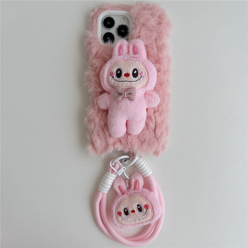 Cartoon plush lab cloth iPhone14/13 suitable for 12/11 iPhone16/15PROMAX mobile phone case anti-fall