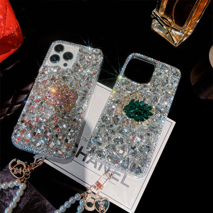 Swan rhinestone full diamond luxury suitable for 16 Apple iPhone 15 promax high-end 13 mini mobile phone case 14