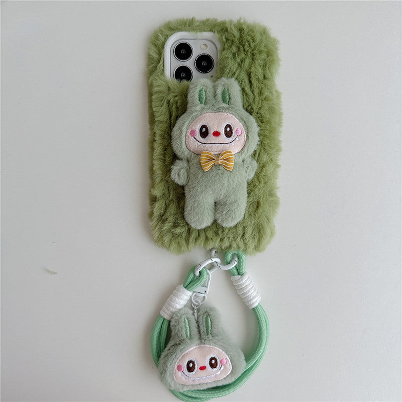 Cartoon plush lab cloth iPhone14/13 suitable for 12/11 iPhone16/15PROMAX mobile phone case anti-fall