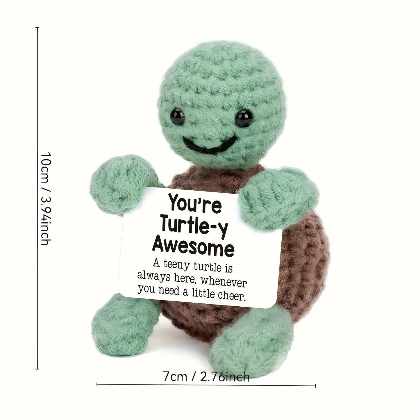 Handmade wool crocheted positive animal turtle handknitted doll TURTLEY AWESOME