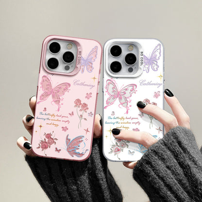 Butterfly Rose is suitable for Apple 16Promax mobile phone case with large hole and anti-fall 16PRO Symphony