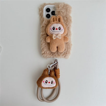 Cartoon plush lab cloth iPhone14/13 suitable for 12/11 iPhone16/15PROMAX mobile phone case anti-fall