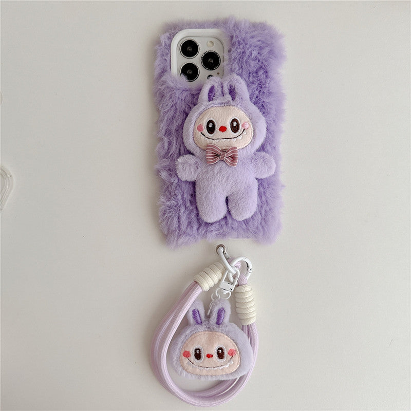 Cartoon plush lab cloth iPhone14/13 suitable for 12/11 iPhone16/15PROMAX mobile phone case anti-fall