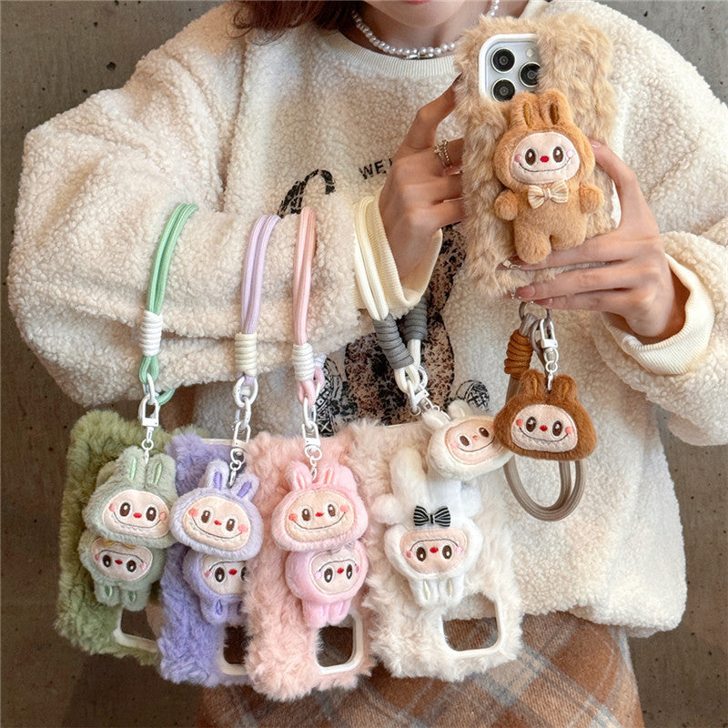 Cartoon plush lab cloth iPhone14/13 suitable for 12/11 iPhone16/15PROMAX mobile phone case anti-fall