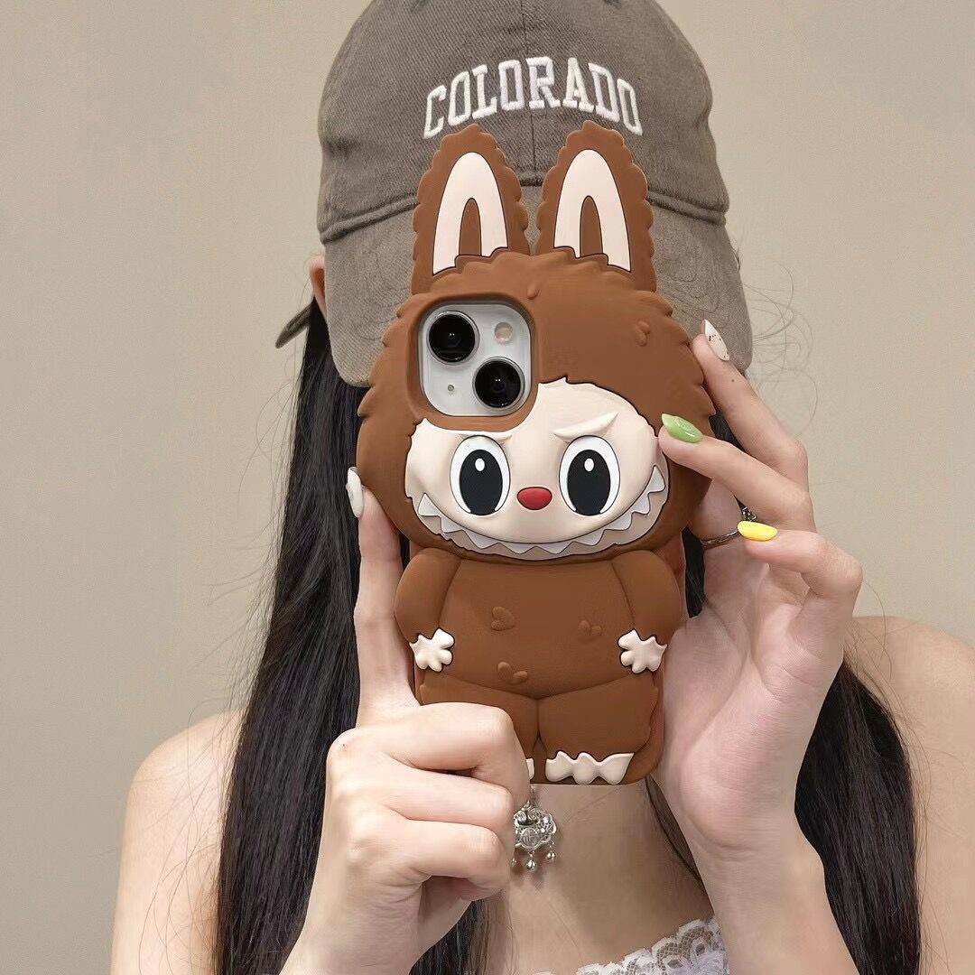 Cartoon cute three-dimensional labubu iPhone16 Apple 15 suitable for 13/14pro max mobile phone case anti-fall 11