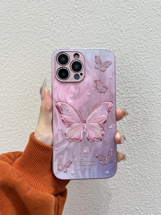 Glitter butterfly phone case for iPhone 15