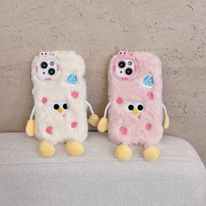 Plush lens cute hat villain iPhone16 Apple 15 suitable for 13/14pro max mobile phone case