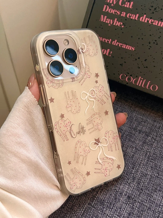 Desert gold phone case with cute little graffiti designs on the sides Frosted mobile phone case