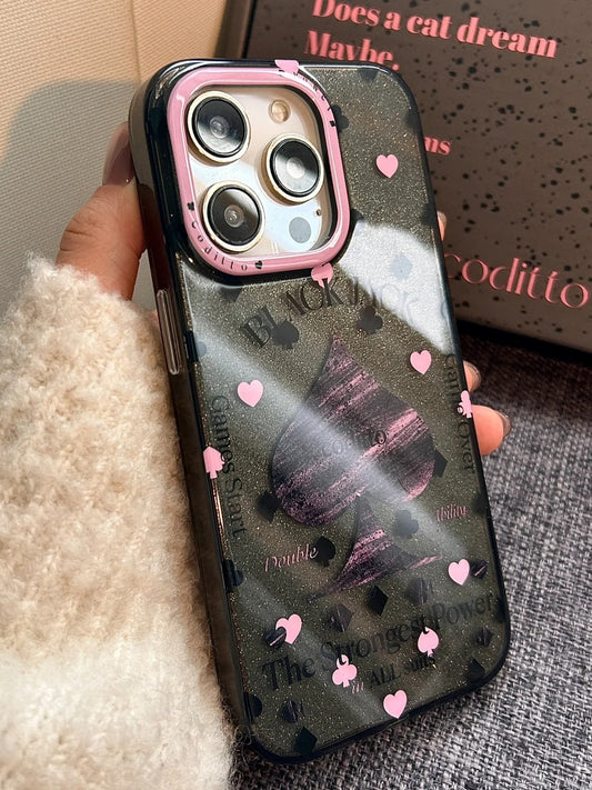 The ♠ sparkling original mobile phone case with gray and pink atmosphere design is shared with you ~ Is it your favorite sparkling mobile phone case? Personalized mobile phone case