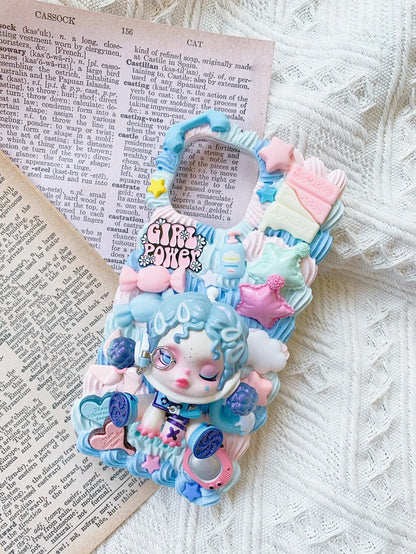 Suitable for iPhone16ProMax Apple 15/14 mobile phone case 13 DIY cream mobile phone case