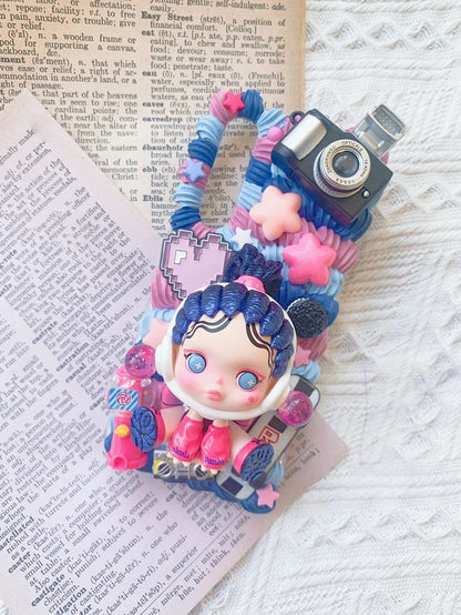 Suitable for iPhone14/15promax mobile phone case Apple 16/13 DIY cream mobile phone case