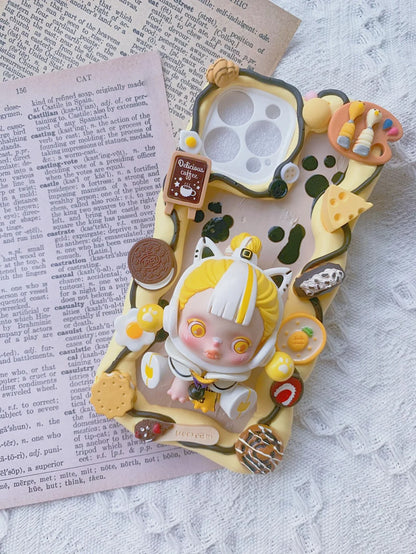 Suitable for iPhone14/15promax mobile phone case Apple 16/13 DIY cream mobile phone case