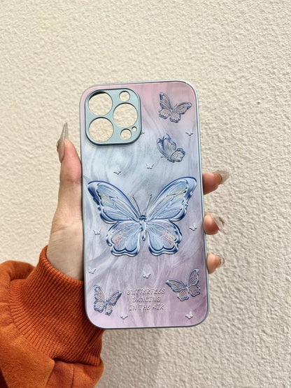 Glitter butterfly phone case for iPhone 15