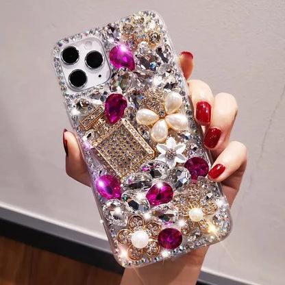 Diamond-encrusted iPhone 15/14 mobile phone case for women, creative, suitable for iPhone16Pro, full-diamond perfume bottle, all-inclusive silicone