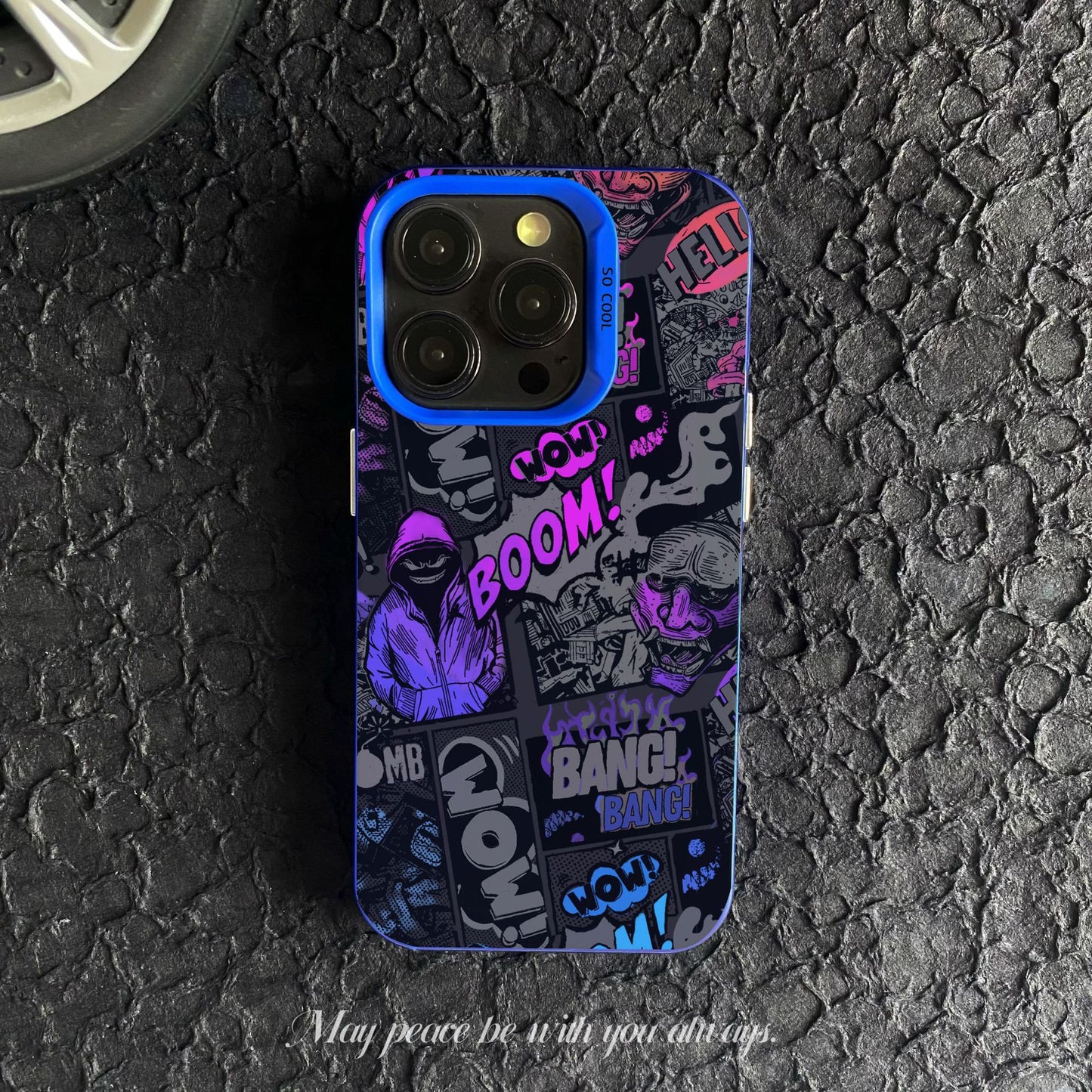 Suitable for iPhone16 mobile phone case iPhone15promax graffiti case dark style