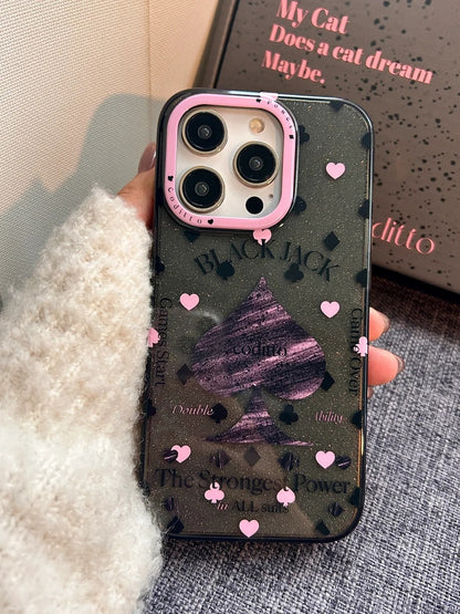 The ♠ sparkling original mobile phone case with gray and pink atmosphere design is shared with you ~ Is it your favorite sparkling mobile phone case? Personalized mobile phone case