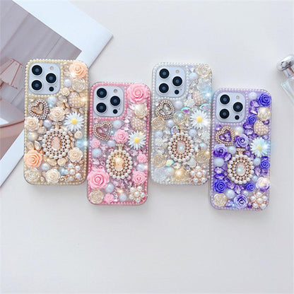 Rose pearl mobile phone case for iPhone 16 14 promax love suitable for iPhone 15 chrysanthemum protective cover