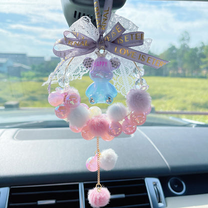 Cute bear car pendant healed rearview mirror pendant pendant car interior accessories car car accessories