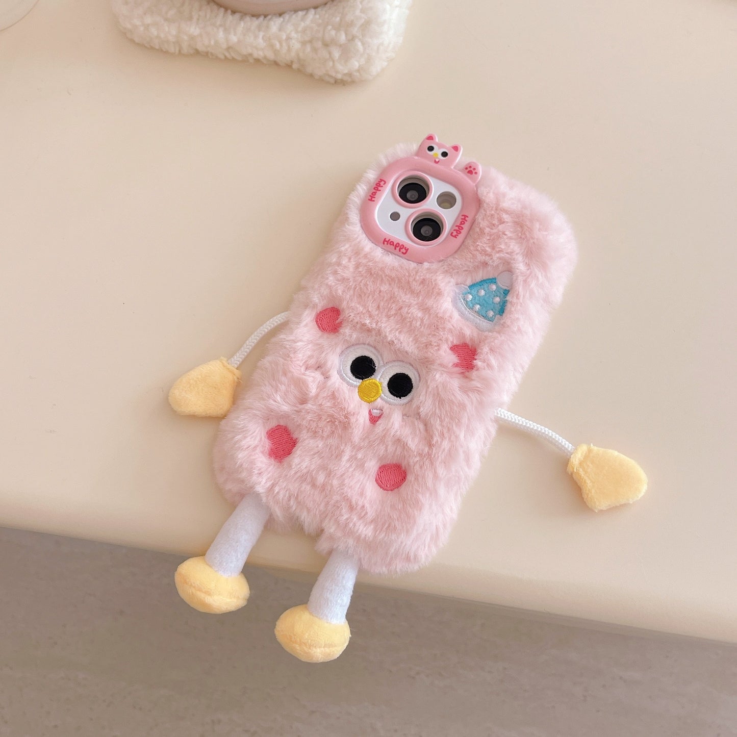 Plush lens cute hat villain iPhone16 Apple 15 suitable for 13/14pro max mobile phone case