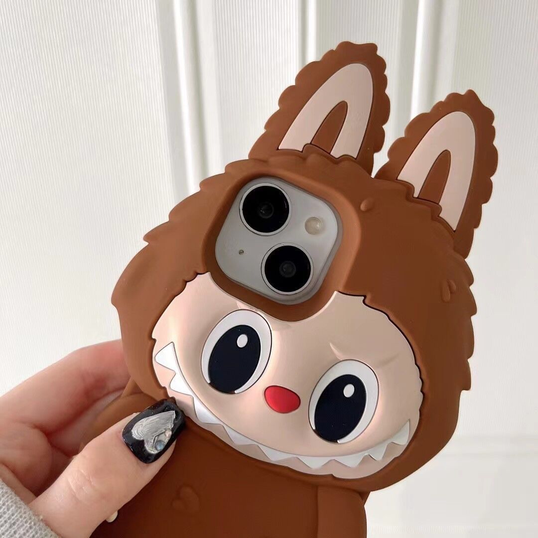 Cartoon cute three-dimensional labubu iPhone16 Apple 15 suitable for 13/14pro max mobile phone case anti-fall 11