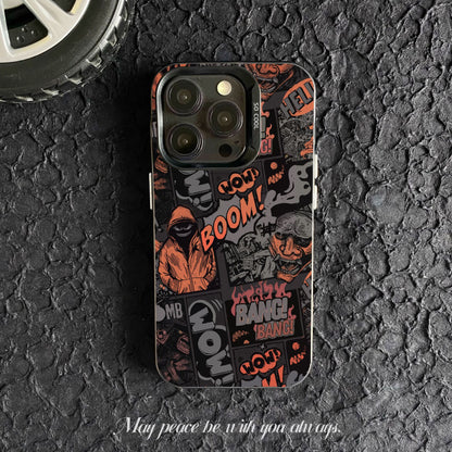 Suitable for iPhone16 mobile phone case iPhone15promax graffiti case dark style