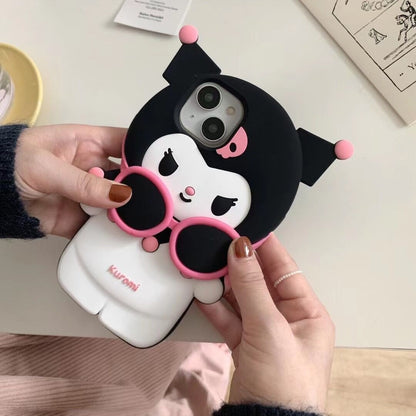 Cute sunglasses Kuromi Melody iPhone15 Apple 12 suitable for 13/14pro max mobile phone case 11