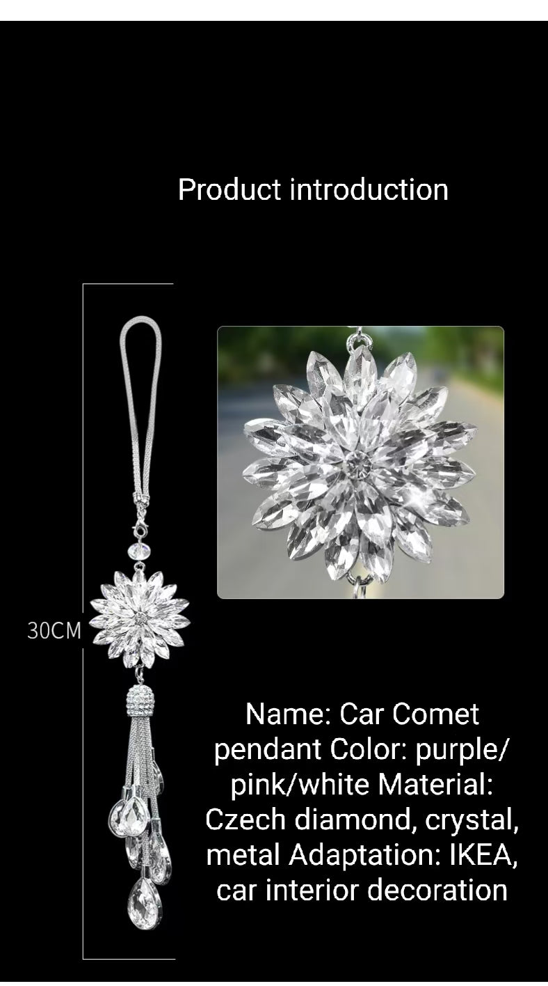 Car pendant car interior car pendant crystal comet pendant rear view mirror