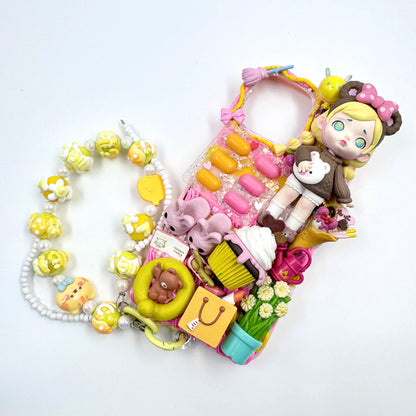 DIYYOYO Handmade cream Laura iphone 13 promax phonecase with phonechain